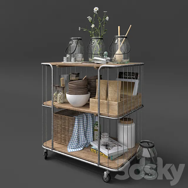 Kitchen trolley. Kitchen Set Stockholm. 3ds Max