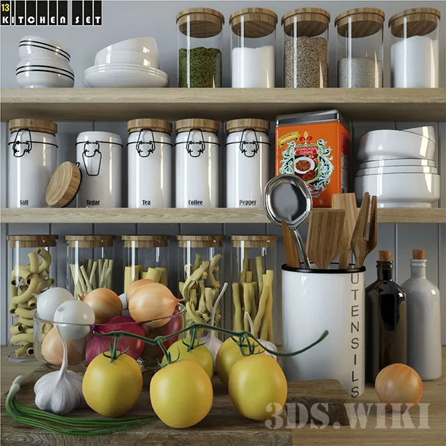 kitchen – Vegetables and spices 3ds Max