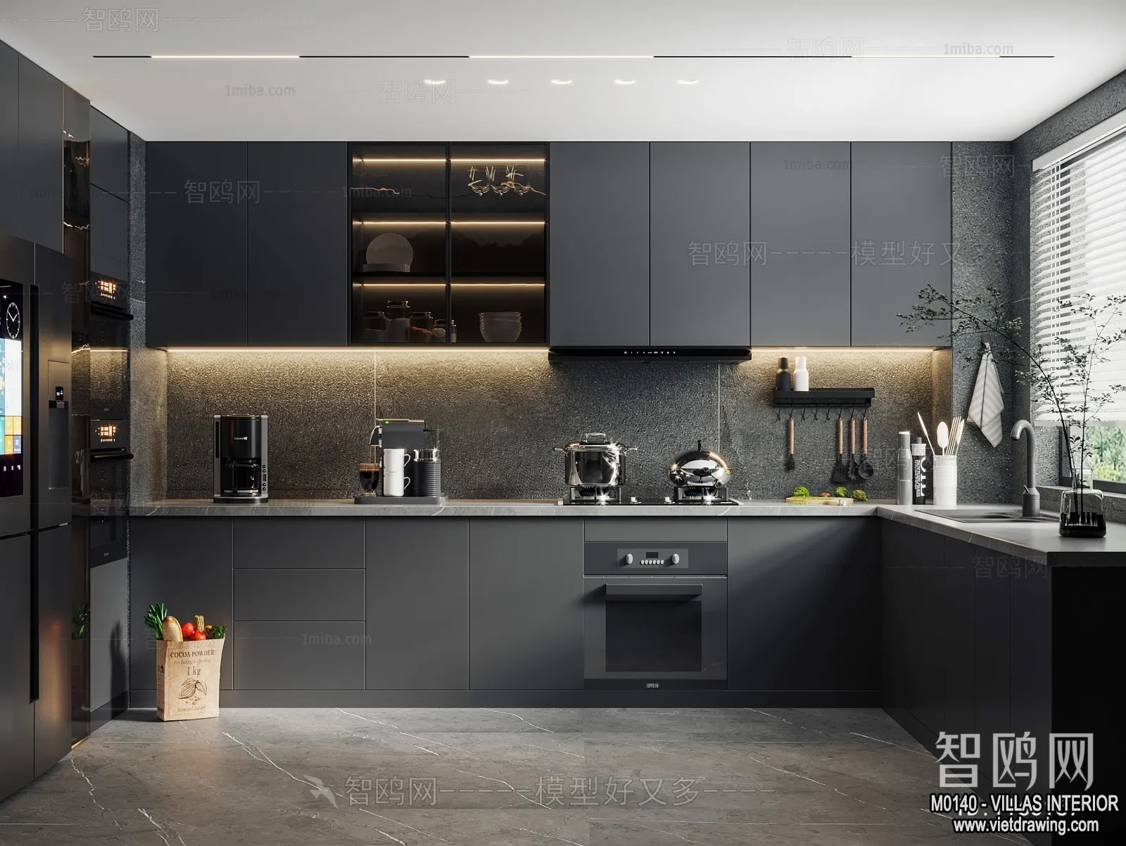 Kitchen – Villas 3D Interior Scene – 3D Models – 001