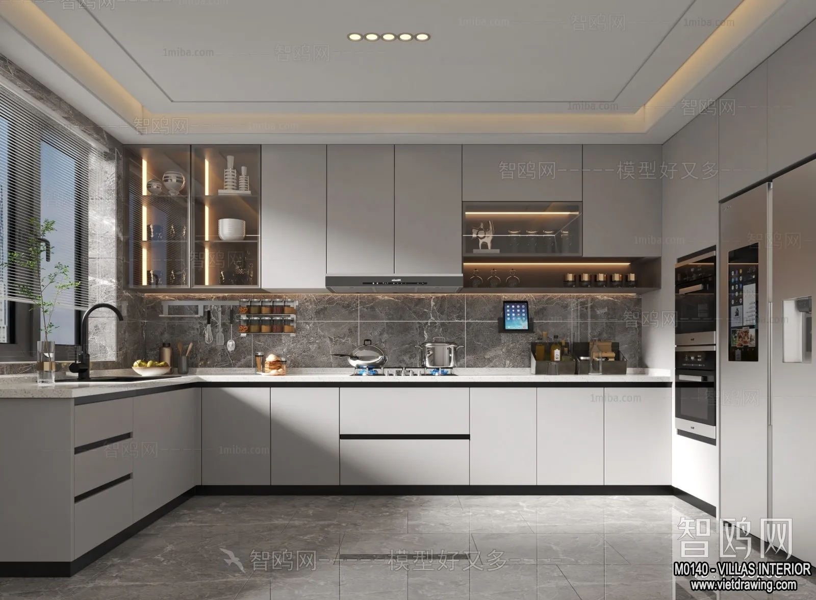 Kitchen – Villas 3D Interior Scene – 3D Models – 011