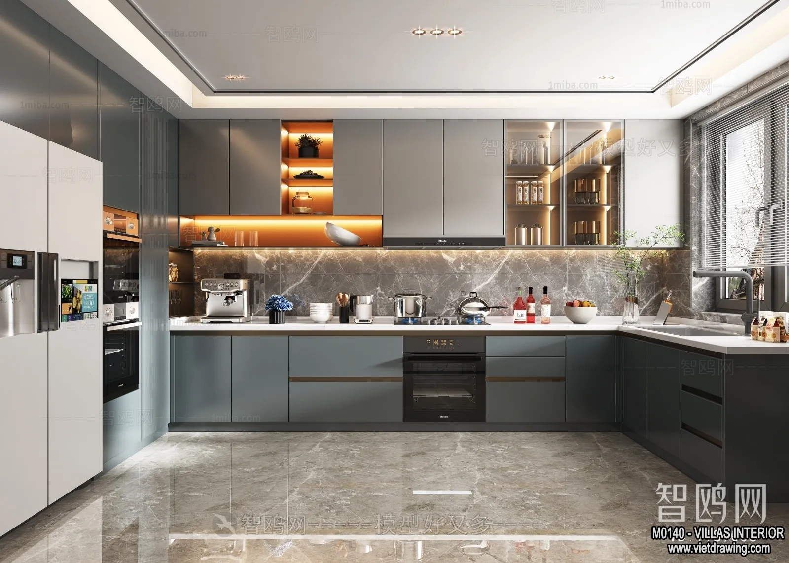 Kitchen – Villas 3D Interior Scene – 3D Models – 015