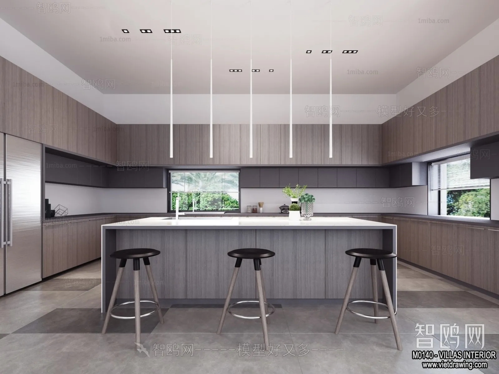 Kitchen – Villas 3D Interior Scene – 3D Models – 043