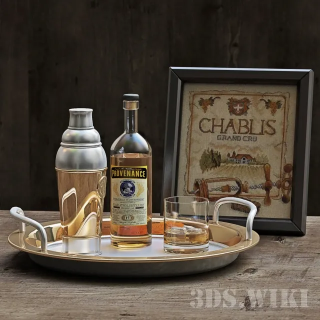 kitchen – Whiskey set 3ds Max