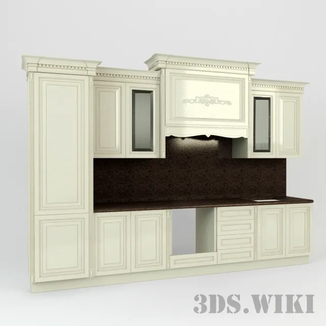 kitchen – White classic kitchen 3ds Max