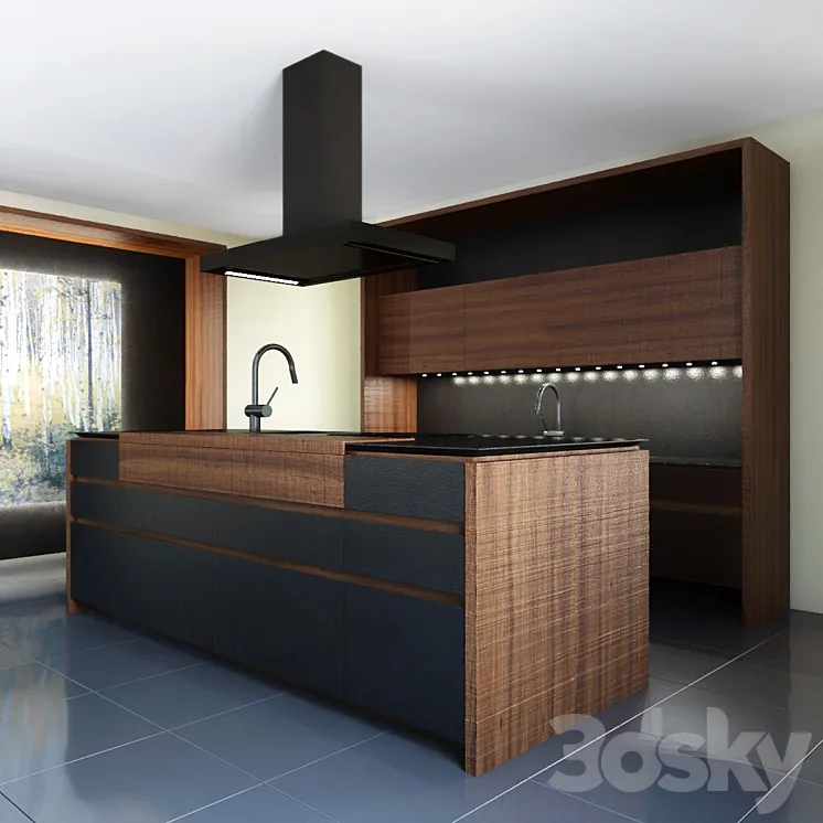 Kitchen Wind Cemento Eta Noir 3DS Max