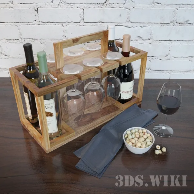 kitchen – Wine set – box for wine 3ds Max
