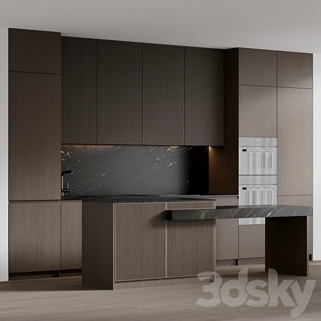 Kitchen with built-in MIELE appliances 3dsMax Model