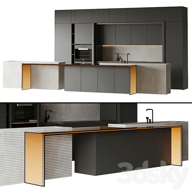 Kitchen with island BLADE By MODULNOVA 3dsMax Model