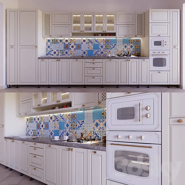 Kitchen with majolica 3DS Max Model