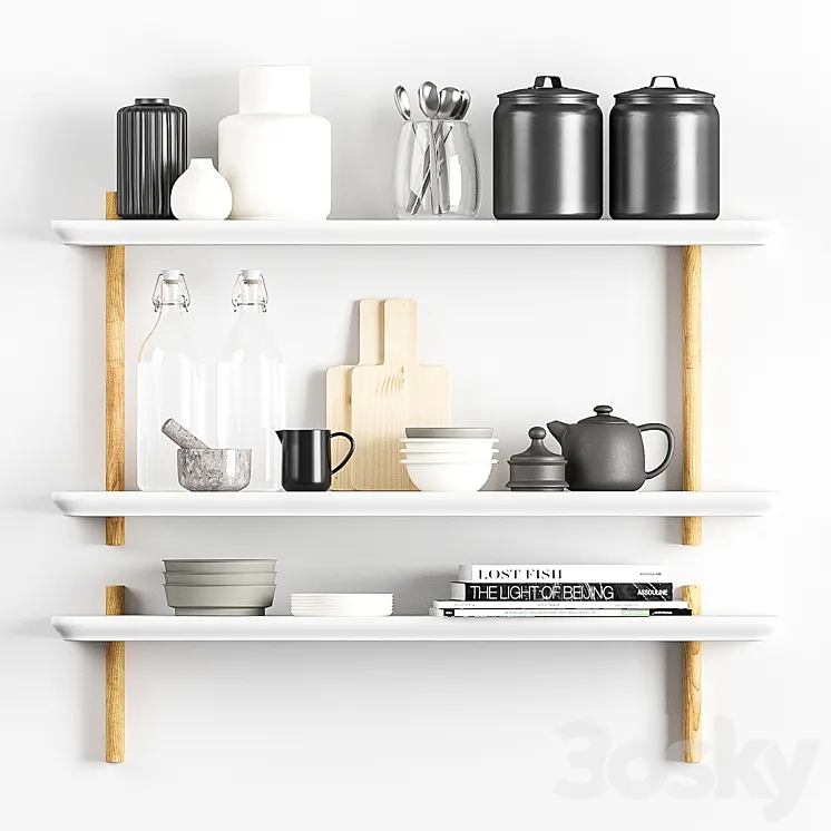 Kitchenware with decor 3DS Max