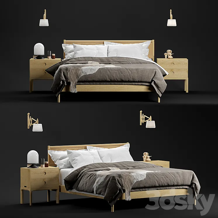 Klassik Papercord Bed Oak 3DS Max