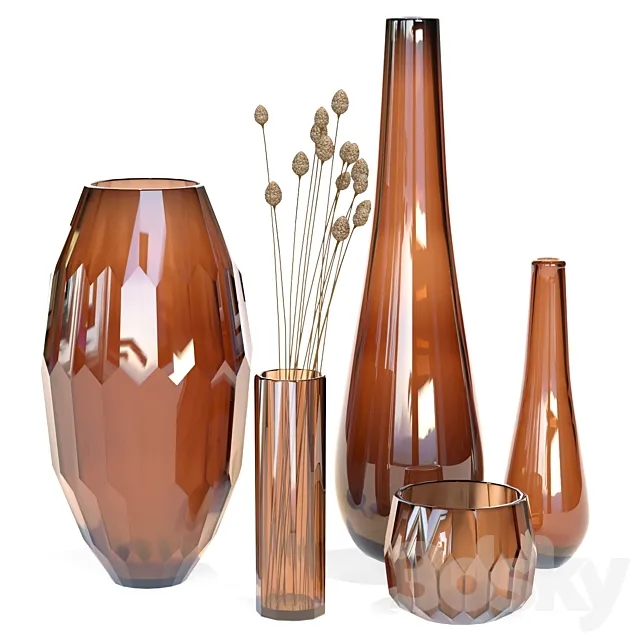 Klassik Studio Vases (Amber Set) 3DS Max Model