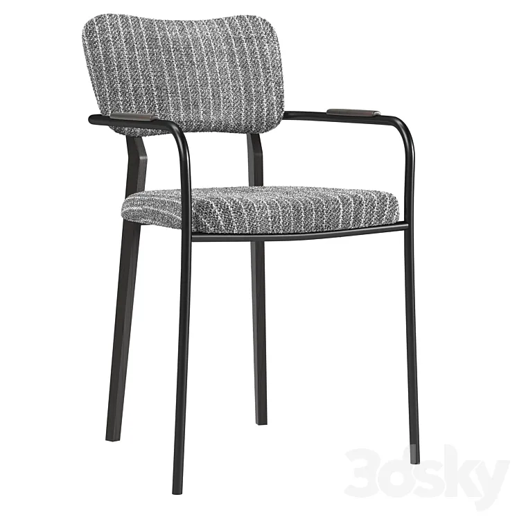 Klee Gray Bouclé Dining Chair 3DS Max Model