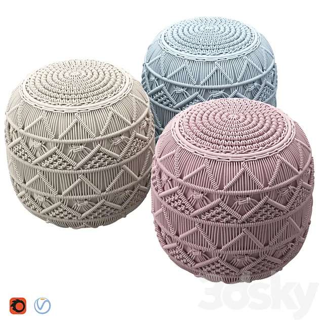 Knit Pouf 3DSMax File