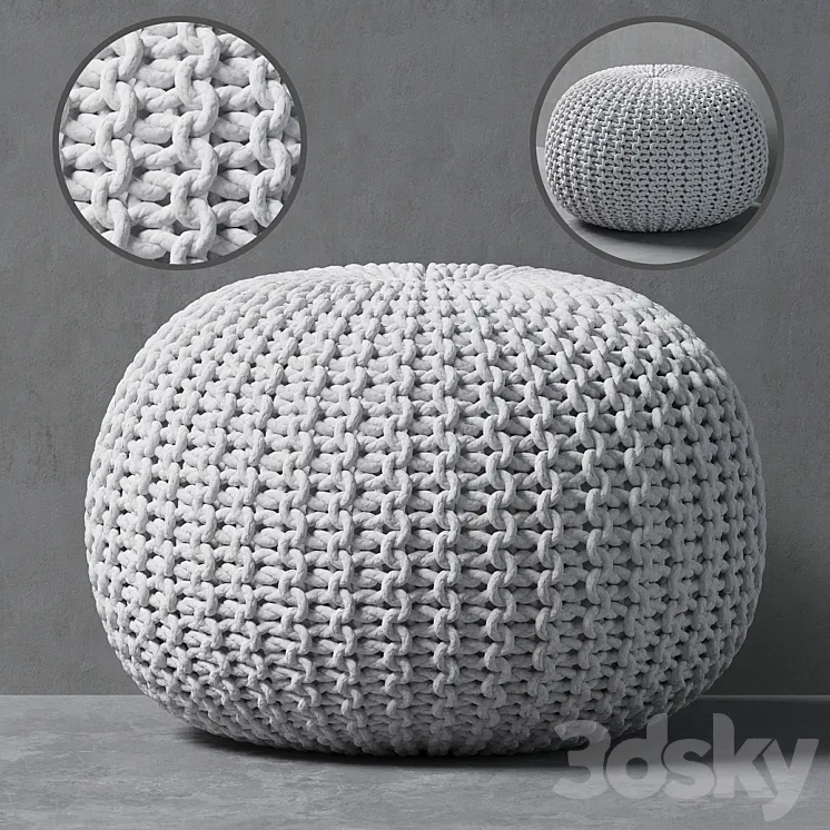 Knitted pouf 3DS Max
