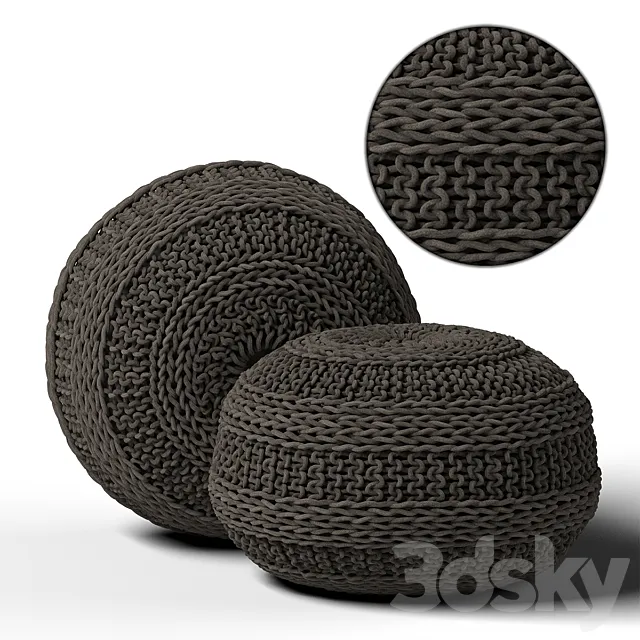 Knitted Pouf 3ds Max