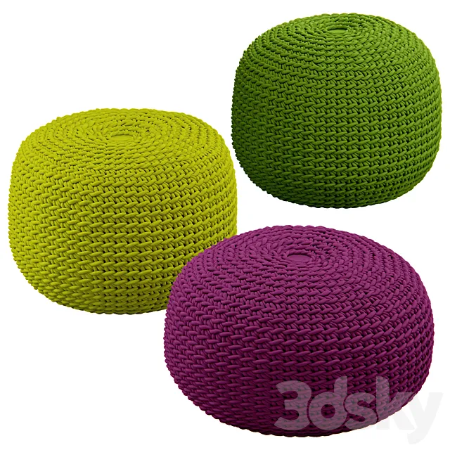 Knitted Poufs 3dsMax Model