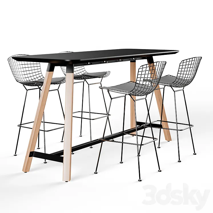 Knoll Bertoia Barstool Rockwell Unscripted Tall Table 3DS Max