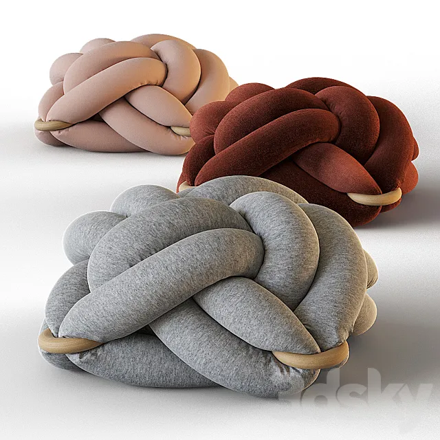 Knot floor cushion 3ds Max