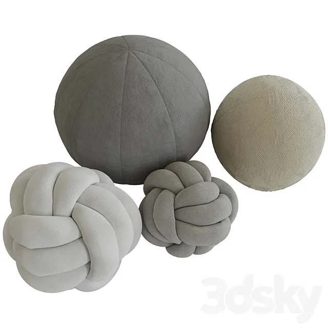 Knot pillow and sphere pillow 3DS Max Model