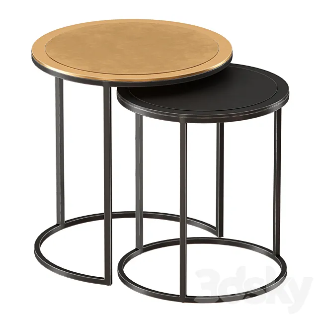 Knurl Nesting Accent Tables Set of Two (Crate and Barrel) 3DSMax File