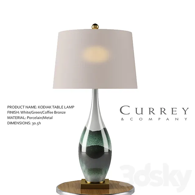 Kodiak Table Lamp – Currey & Company 3ds Max