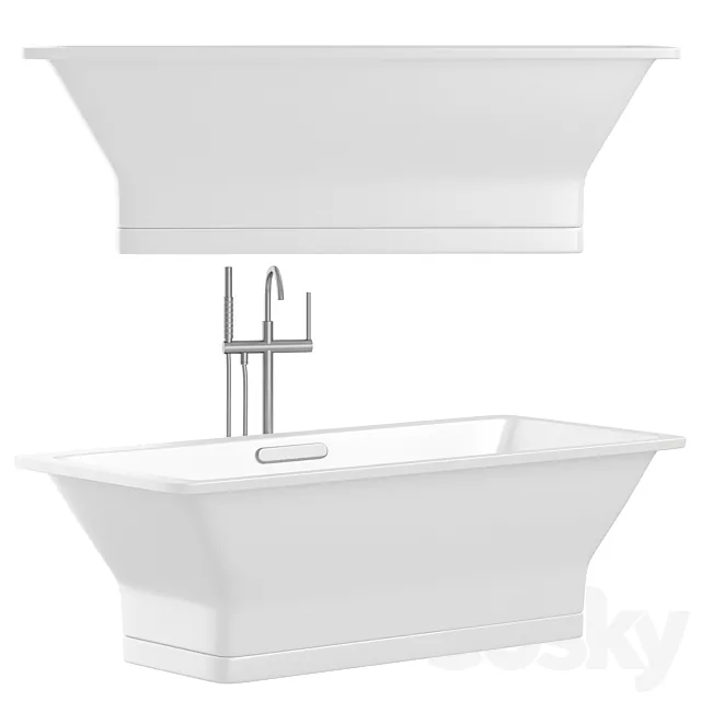 Kohler 67″ x 31.5″ Freestanding Soaking Tub with Center Drain from the Reve 3dsMax Model