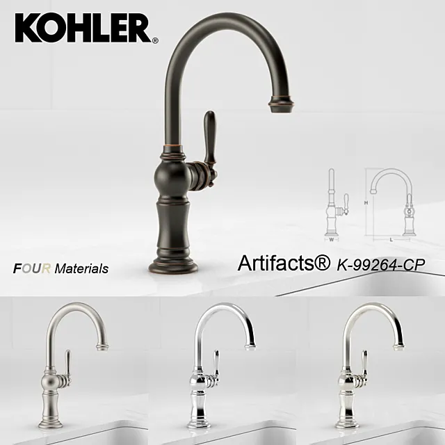 KOHLER Artifacts Bar Faucet 3ds Max