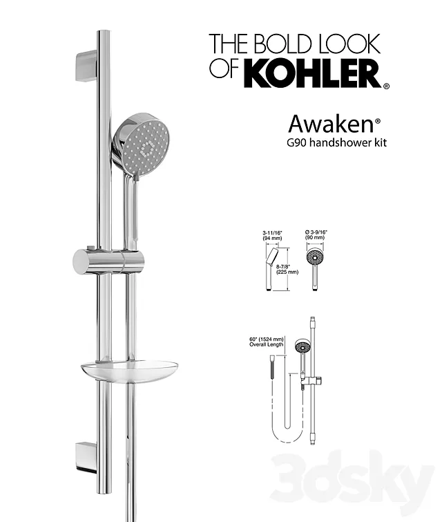 Kohler Awaken® G90 handshower kit 3ds Max