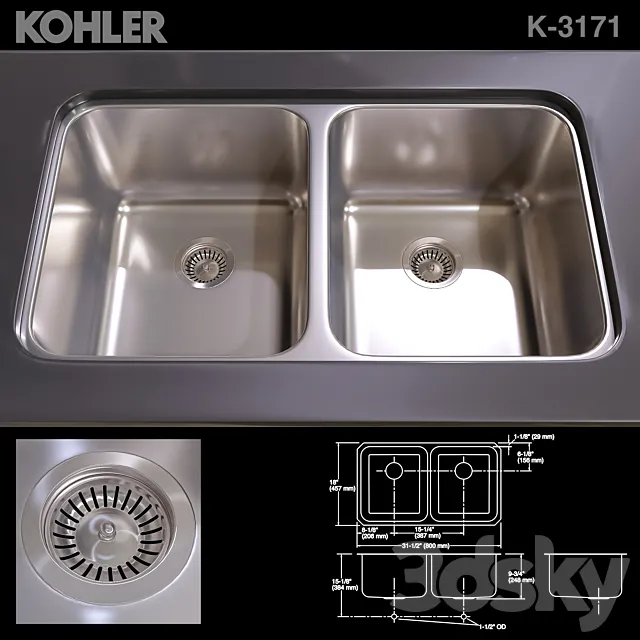 KOHLER K-3171 SINK 3DSMax File