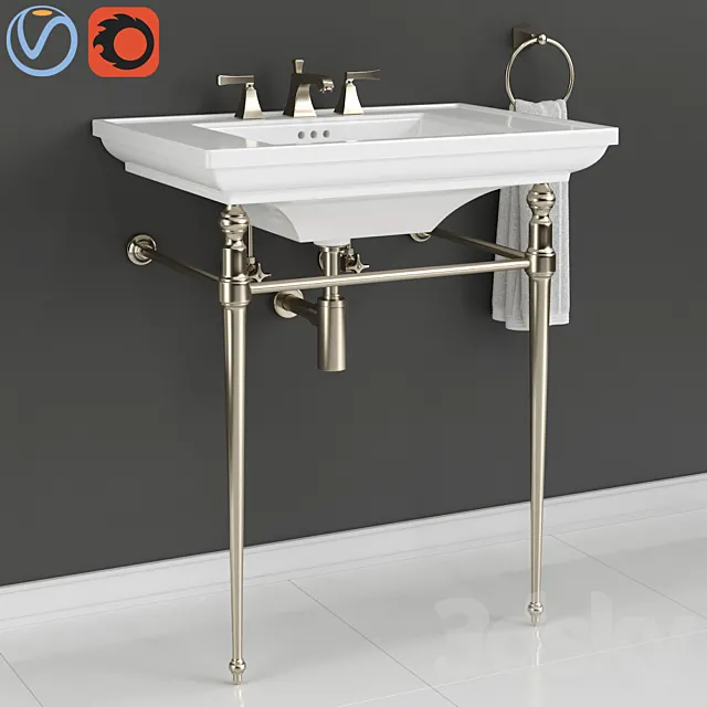 KOHLER “Memoirs” Console Table Bathroom Sink 3DS Max Model