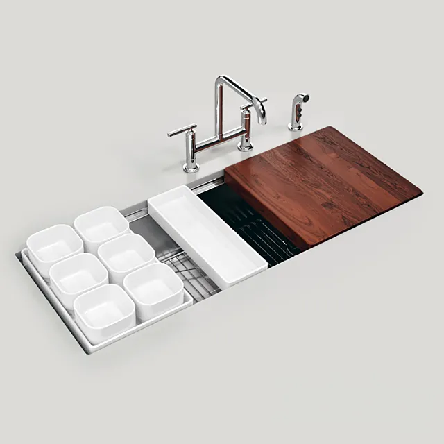 KOHLER Stages 45 “under-mount single-bowl kitchen sink 3ds Max