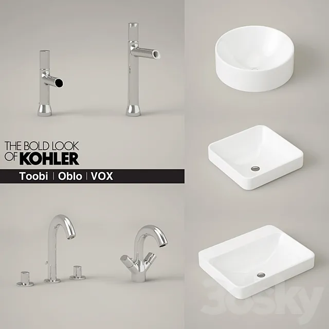 KOHLER Toobi and Oblo faucets and Vox sinks 3DSMax File