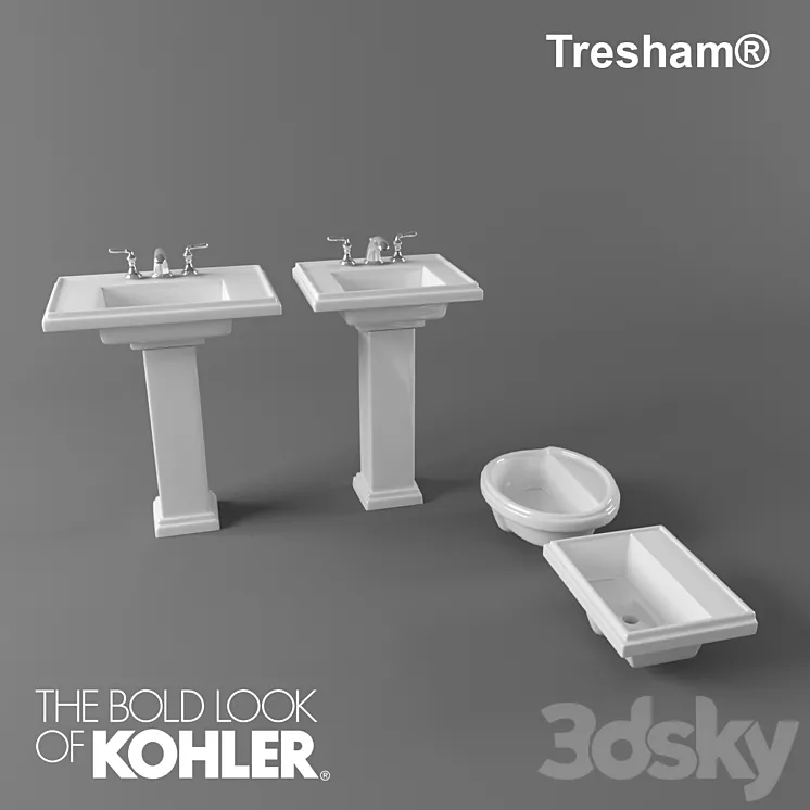 Kohler Tresham Sinks 3DS Max