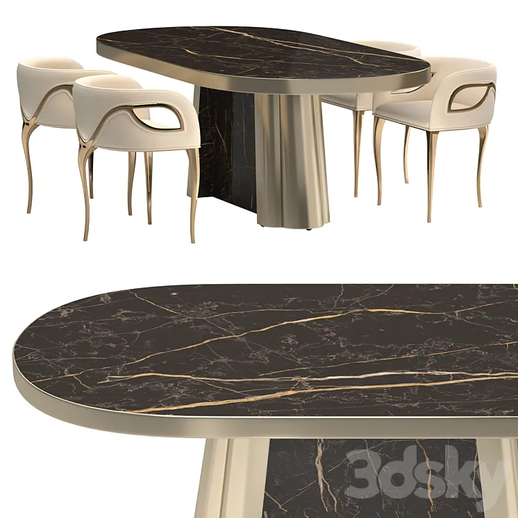 KOKET Dining table and chair 3DS Max Model