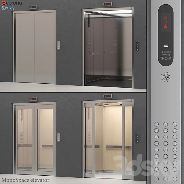 Kone MonoSpace 700 Lift (KDS 50) 3DSMax File