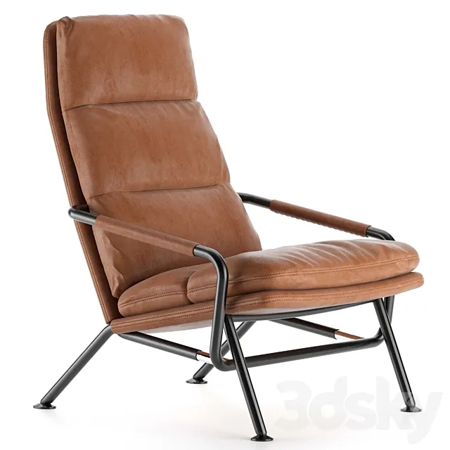 KONTRAPUNK Reclainer Leather Armchair 3ds Max