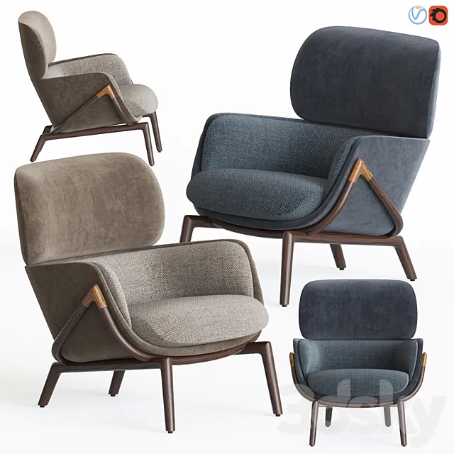 Kooku Elysia Lounge Chair 3DS Max Model