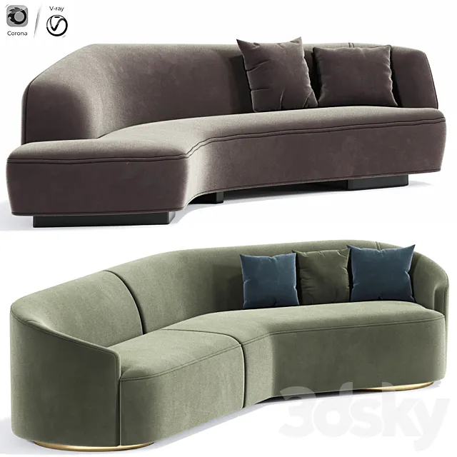Korduda Sofa And Vladimir Kagan Sofa 3ds Max