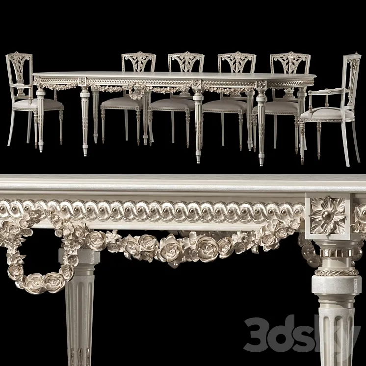 kosovart daphne table and chair 3DS Max