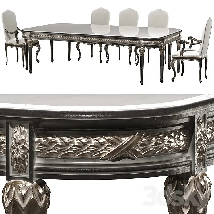 kosovart victoria dining table and chair 3DS Max Model