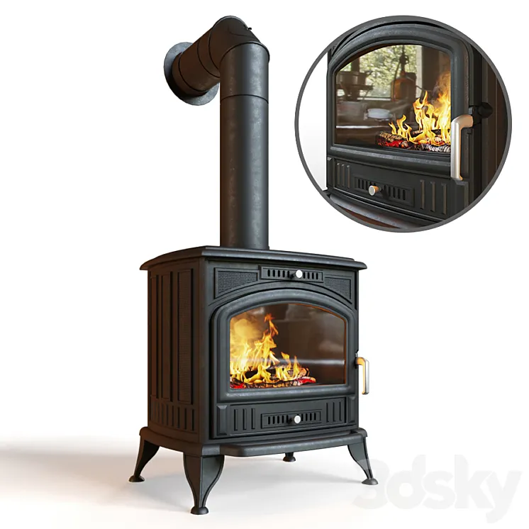 Kratki Koza fireplace stove 3DS Max