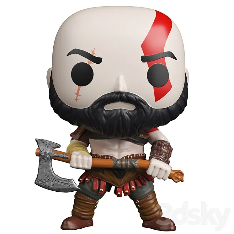 Kratos with Axe 3DS Max