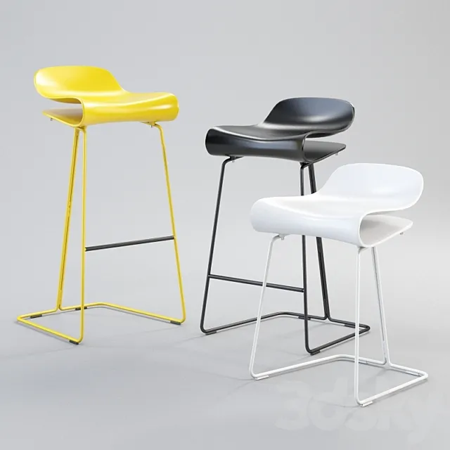 KRISTALIA BCN Slide Base Bar Chair 3ds Max