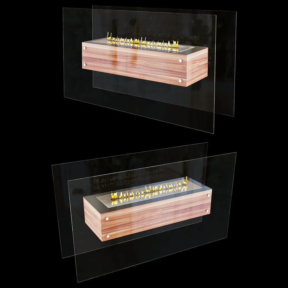 Kronco – Floor biofireplace Oak Glass 3ds Max