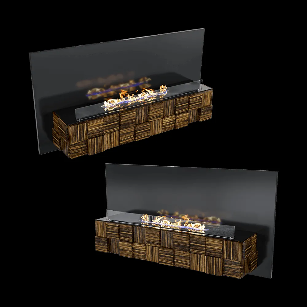 Kronco – Wall biofireplace Tetris Wall 3ds Max