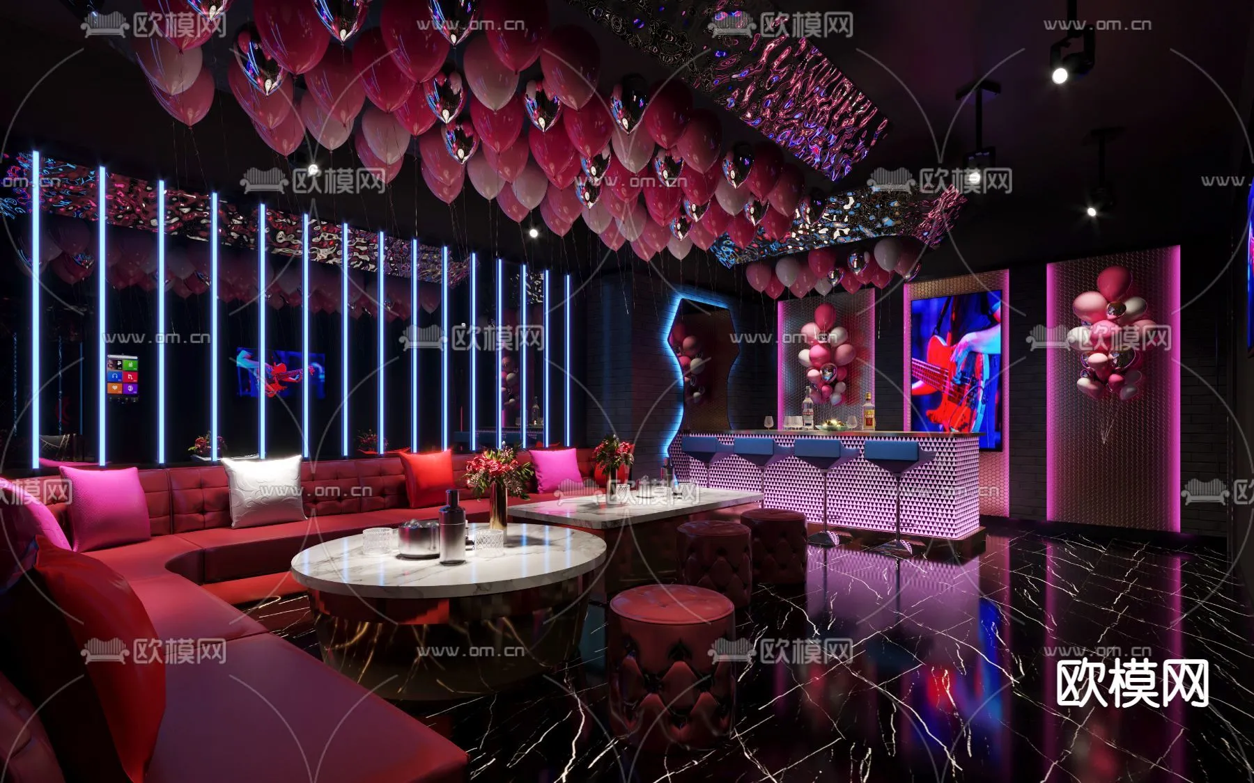 KTV Interior 3D Models – Karaoke – 007 – CORONA Render