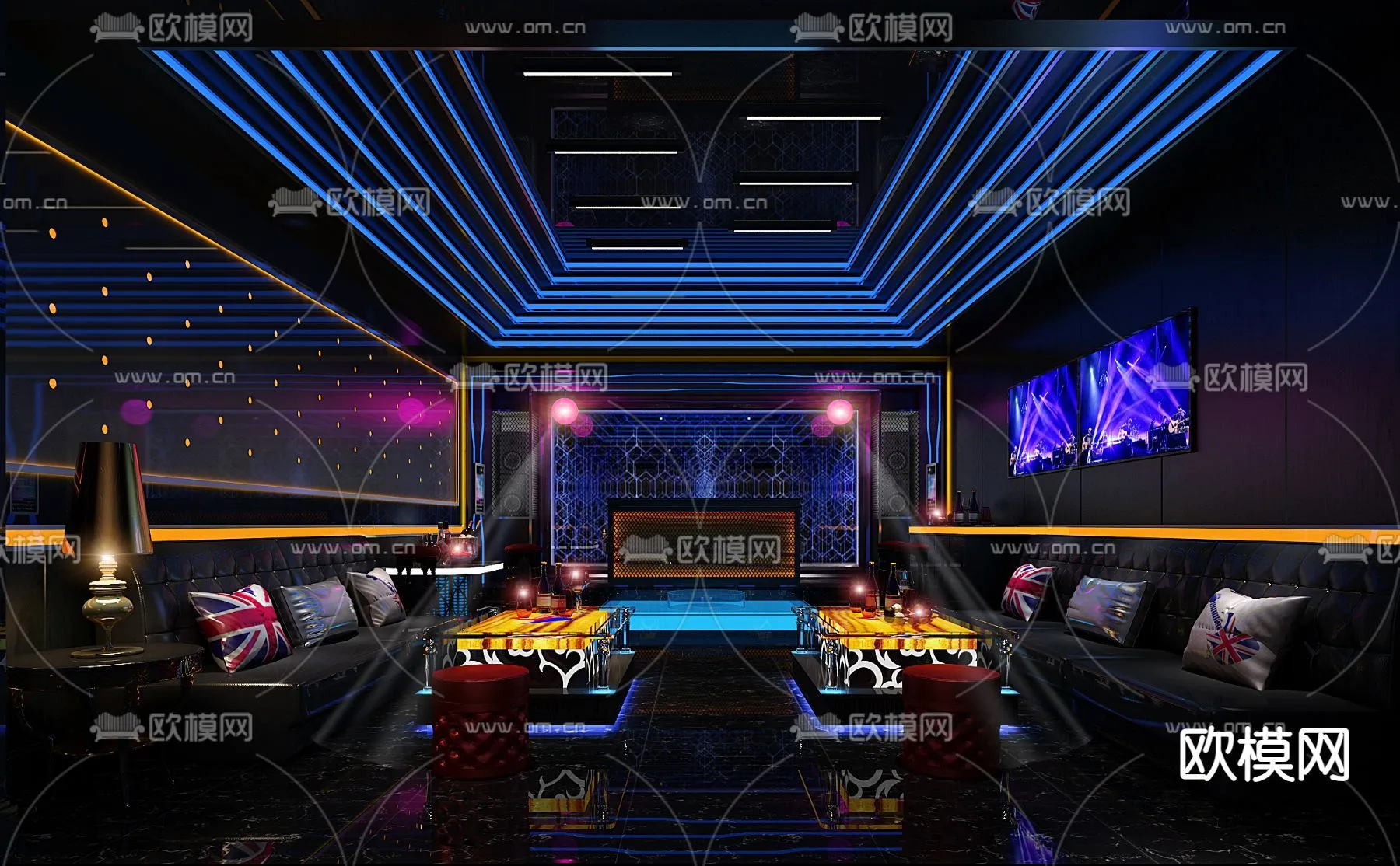 KTV Interior 3D Models – Karaoke – 025 – VRAY Render