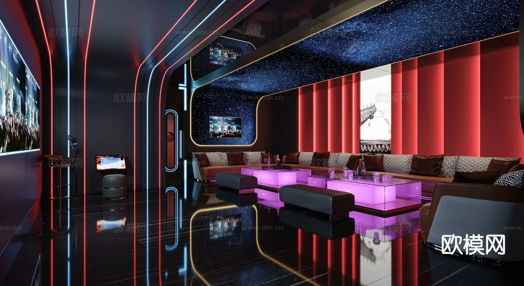 KTV Interior 3D Models – Karaoke – 043 – CORONA Render