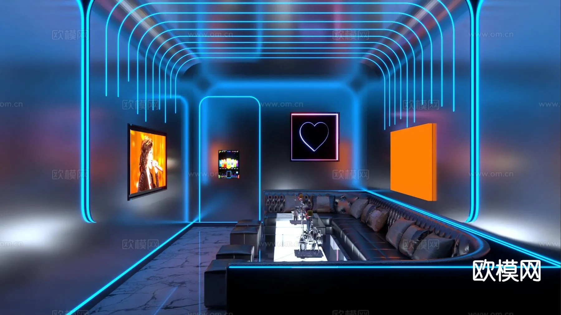 KTV Interior 3D Models – Karaoke – 060 – VRAY Render